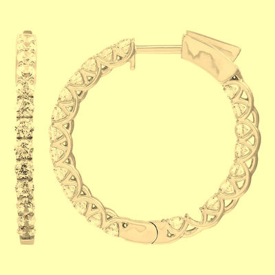 Armadani 14K Yellow Gold 2.00ctw Round Hoop Style Lab Grown Diamond Earrings