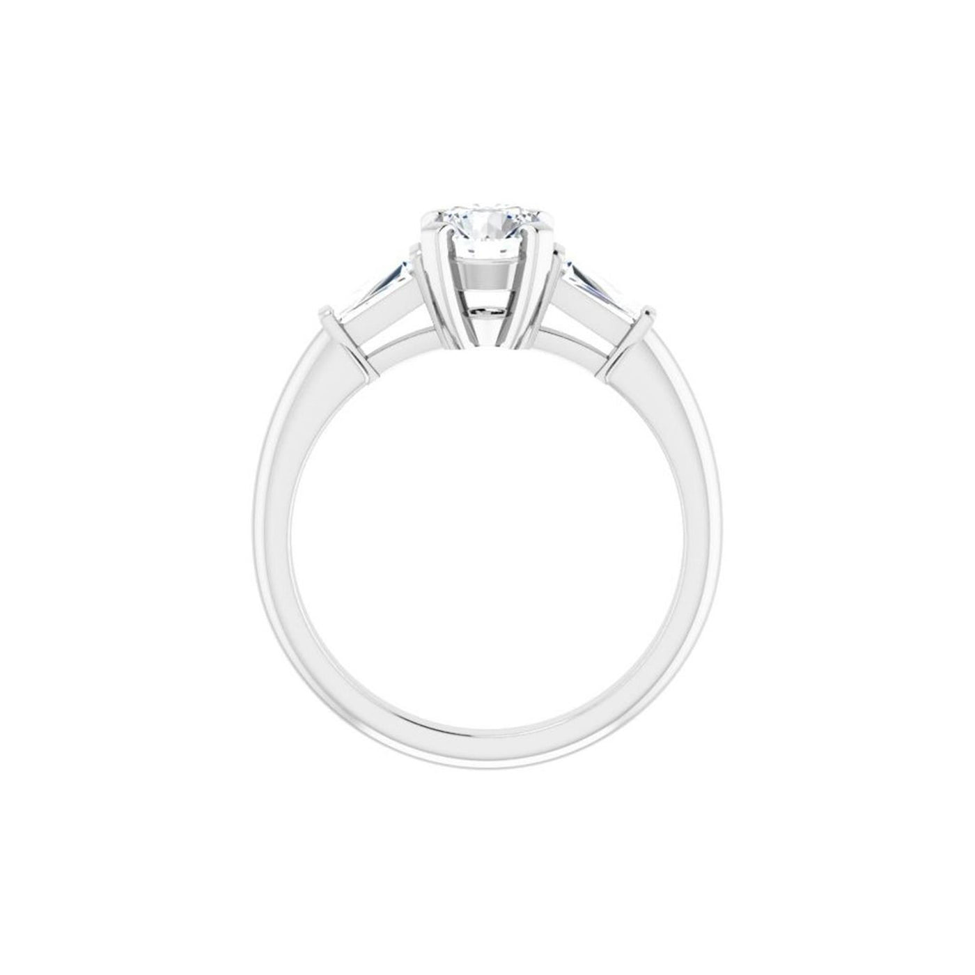 14K White Gold .25ctw Three Stone Style Diamond Semi-Mount Engagement Ring