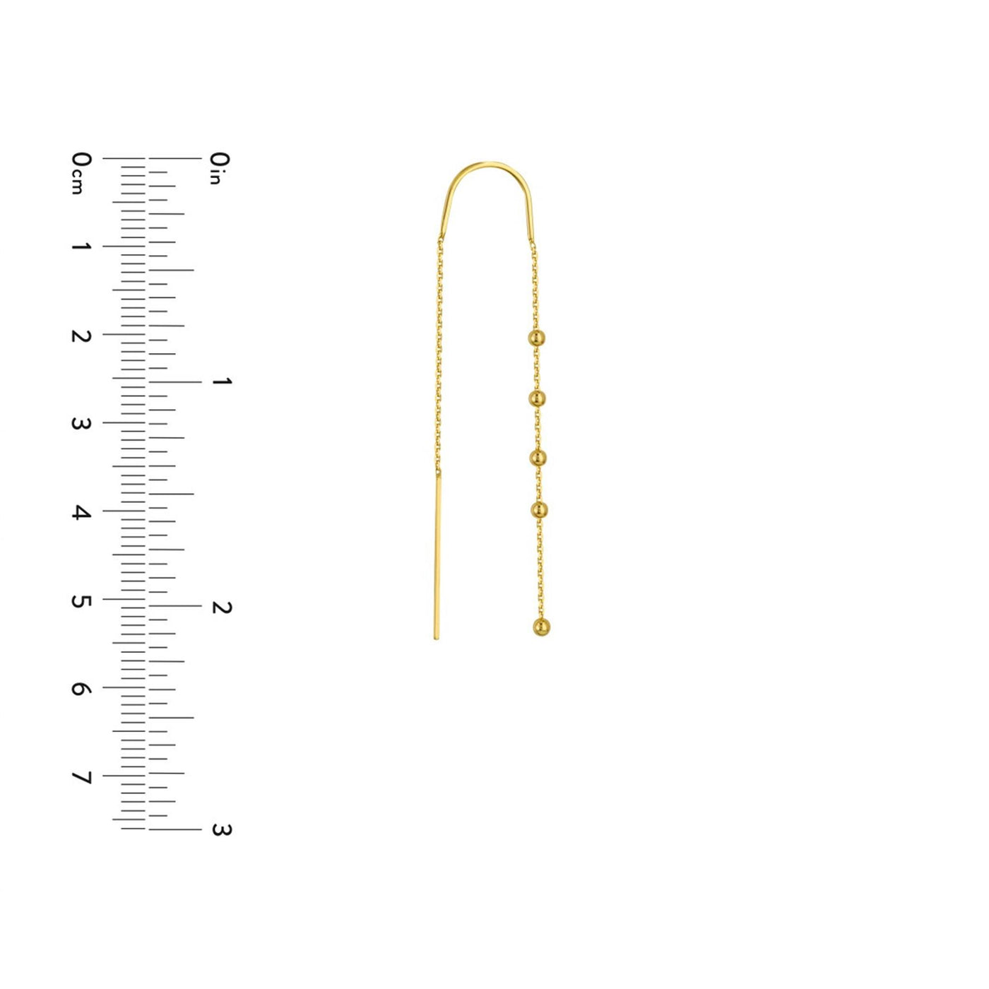 14K Yellow Gold 2mm Fancy Threader Style Earrings