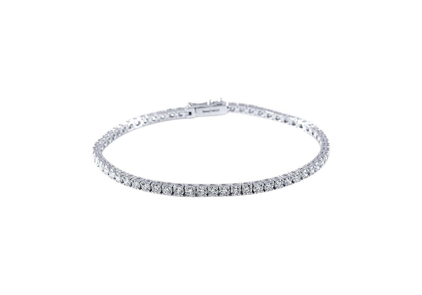 14K White Gold Tennis Style Lab Grown Diamond Bracelet