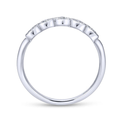 Gabriel 14K White Gold .03ctw Diamond Wedding Band