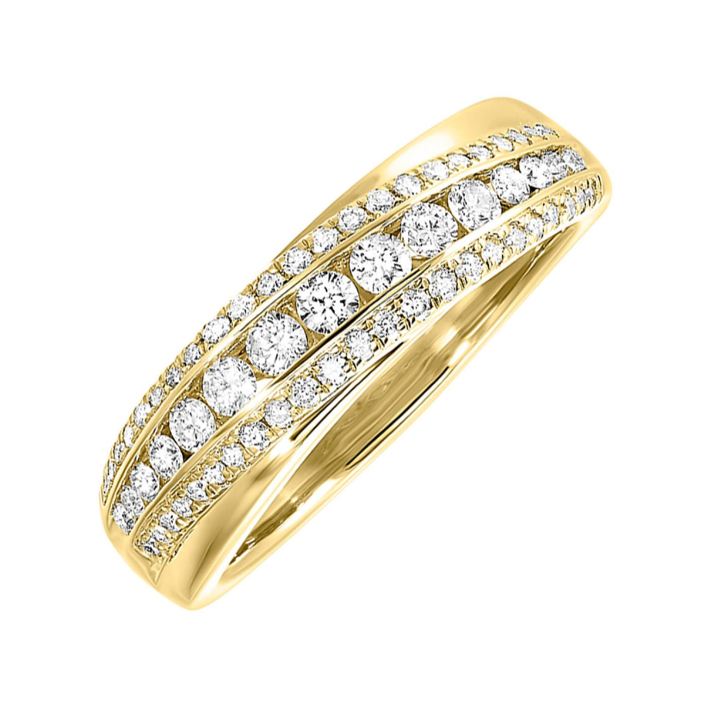 10K Yellow Gold 0.50ctw Contemporary Diamond Fashion Ring