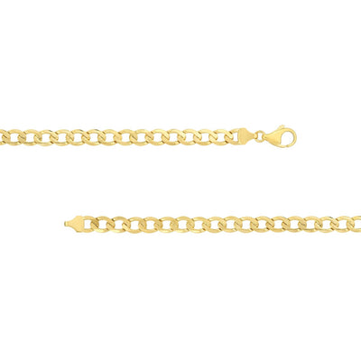 10K Yellow Gold 9" Solid  Curb Chain