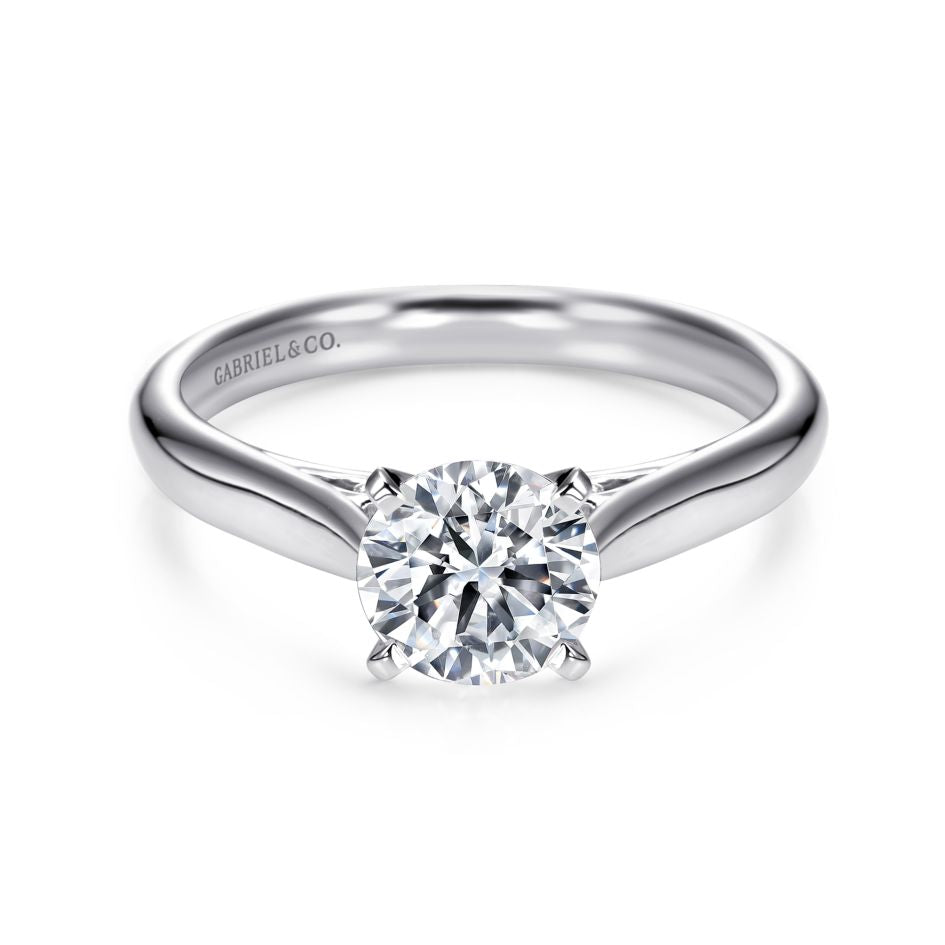 Gabriel 14K White Gold 4 Prong Style Diamond Semi-Mount Engagement Ring