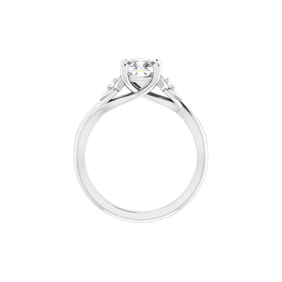 Ever & Ever 14K White Gold .03ctw 4 Prong Style Diamond Semi-Mount Engagement Ring