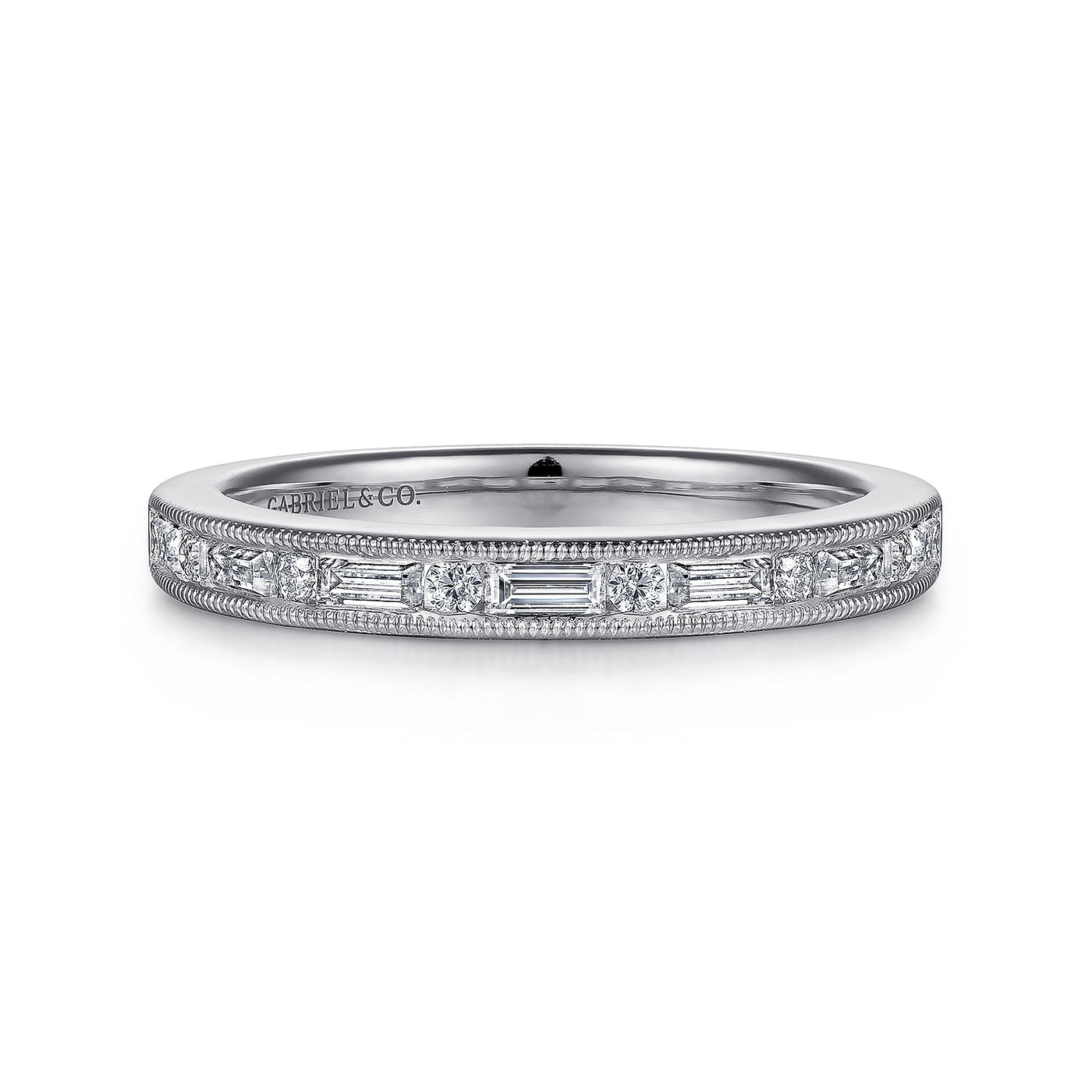 Gabriel 14K White Gold 0.38ctw Diamond Wedding Band