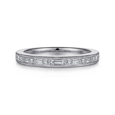 Gabriel 14K White Gold 0.38ctw Diamond Wedding Band