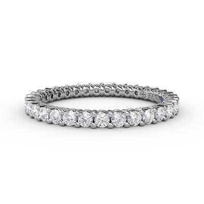 14K White Gold 0.75ctw Diamond Eternity Band 
Featuring a Polished Finish