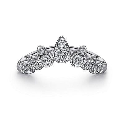 Gabriel 14K White Gold 0.43ctw Chevron Diamond Fashion Ring