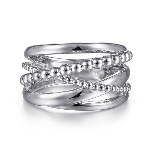Gabriel Sterling Silver Criss Cross Bujukan Style Ring