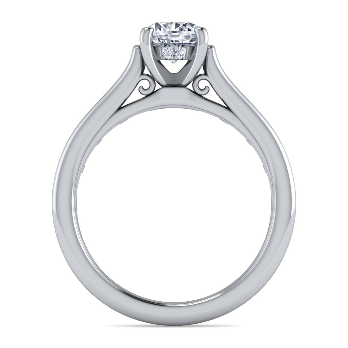 Gabriel 14K White Gold .25ctw 4 Prong Style Diamond Semi-Mount Engagement Ring