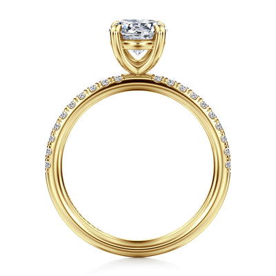 Gabriel 14K Yellow Gold 0.197ctw 4 Prong Style Diamond Semi-Mount Engagement Ring