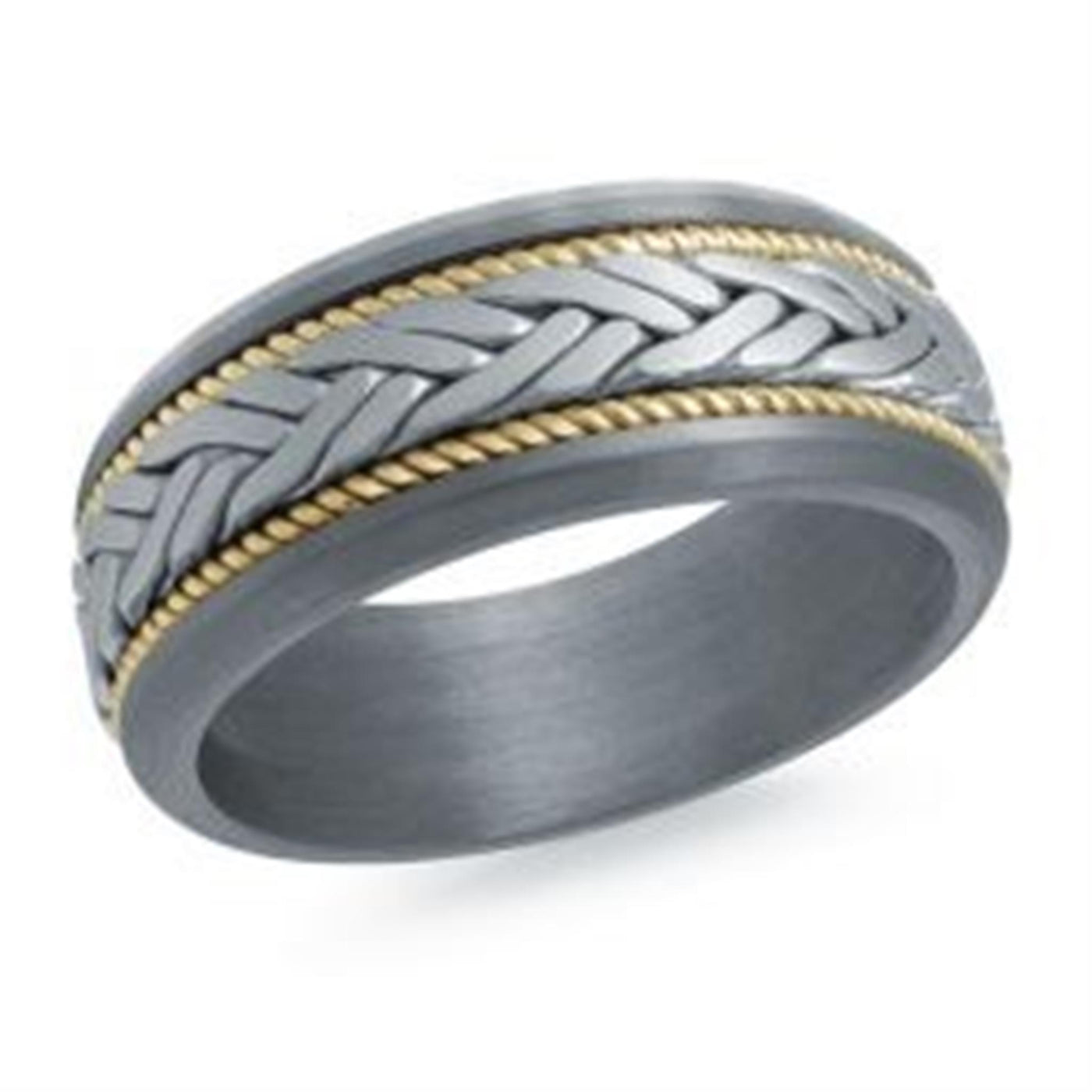 Malo 9mm Tantalum and 14K White and Yellow Gold Wedding Band