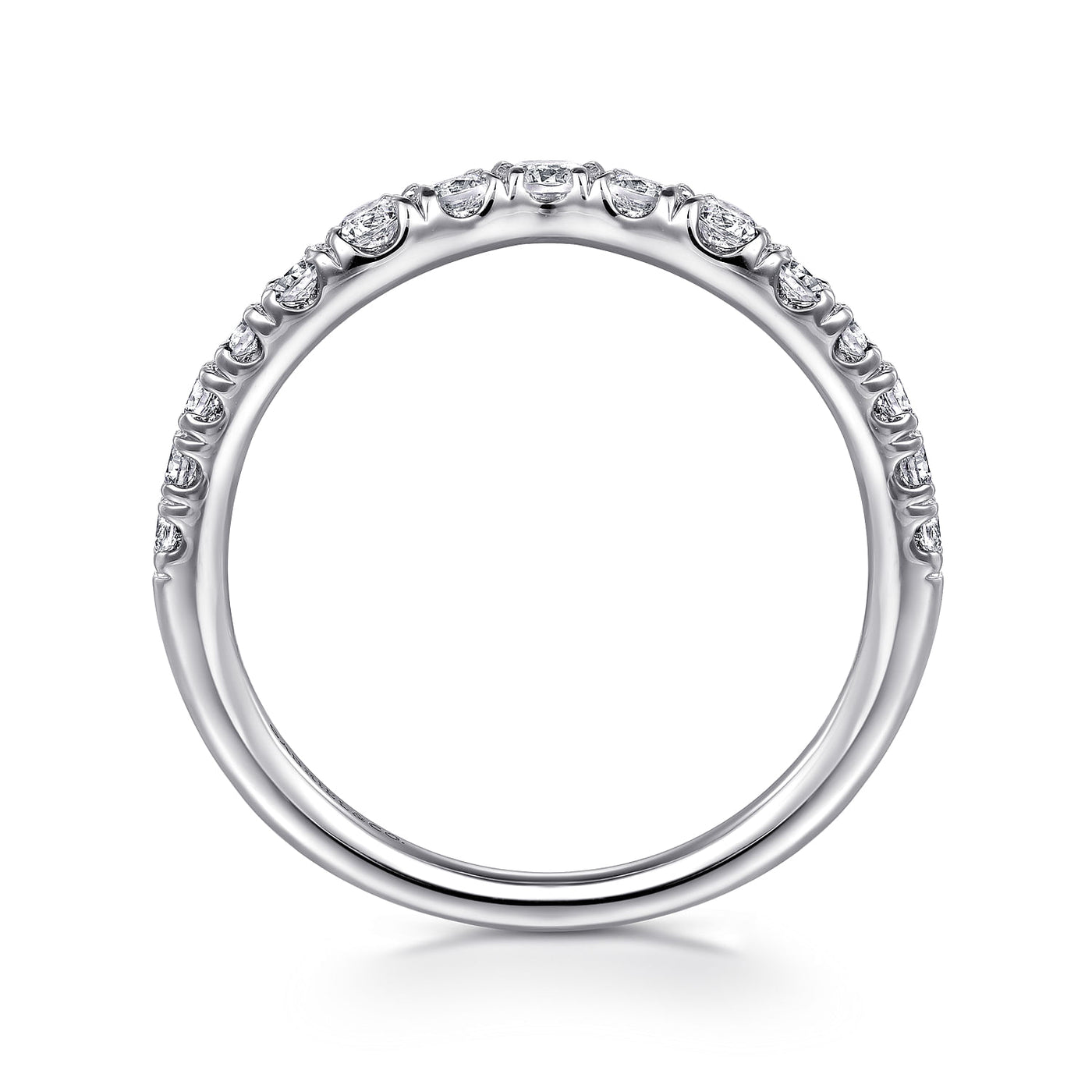 Gabriel 14K White Gold 0.504ctw Contoured Diamond Band