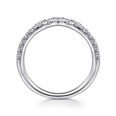 Gabriel 14K White Gold 0.504ctw Contoured Diamond Band