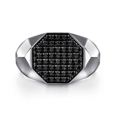 Gabriel Sterling Silver Black Spinel Ring