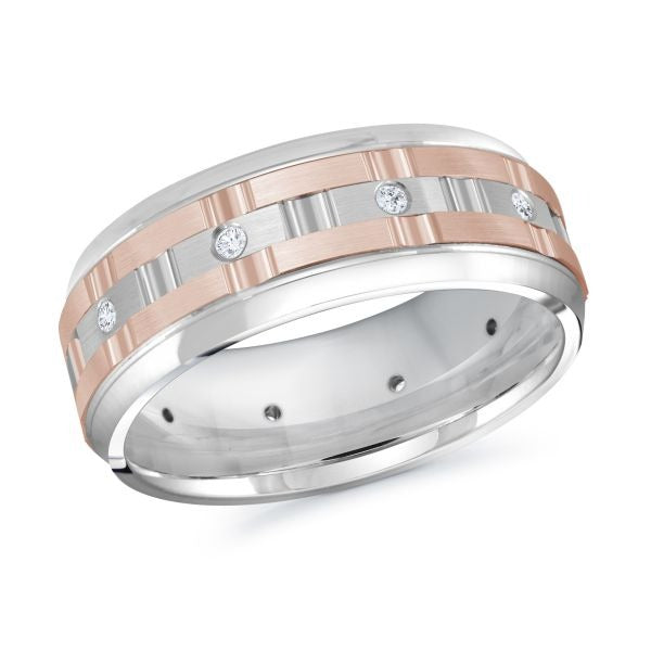 Malo 14K White Gold 8mm Flat Wedding Band