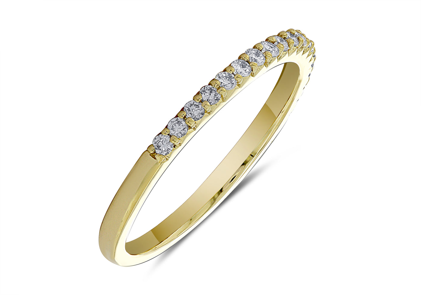 14K Yellow Gold 0.22ctw Lab Grown Diamond Wedding Band