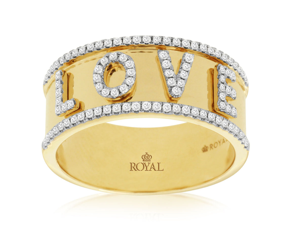 Royal 14K Yellow Gold 0.26ctw Love Diamond Fashion Ring