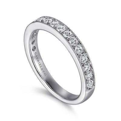 Gabriel 14K White Gold 0.50ctw Diamond Wedding Band