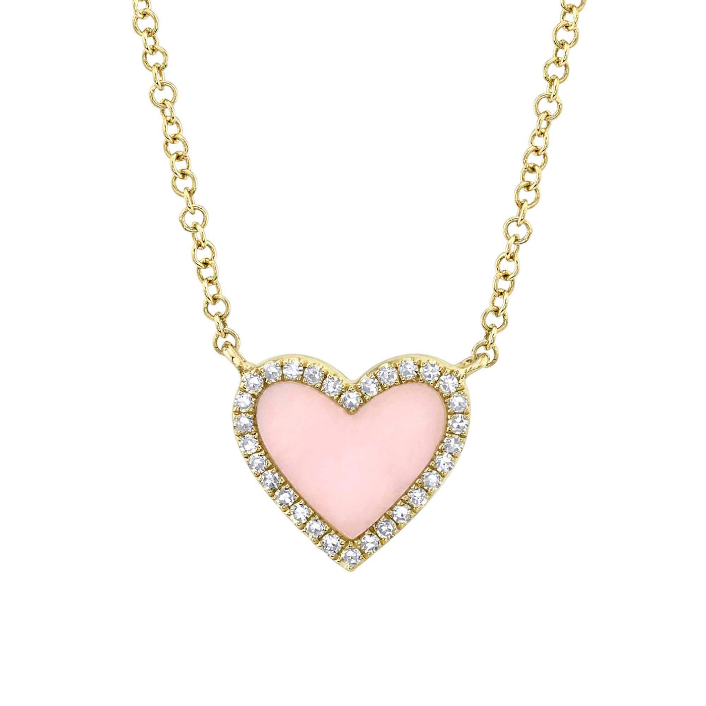 Shy Creation 14K Yellow Gold .55ctw Heart Style Necklace