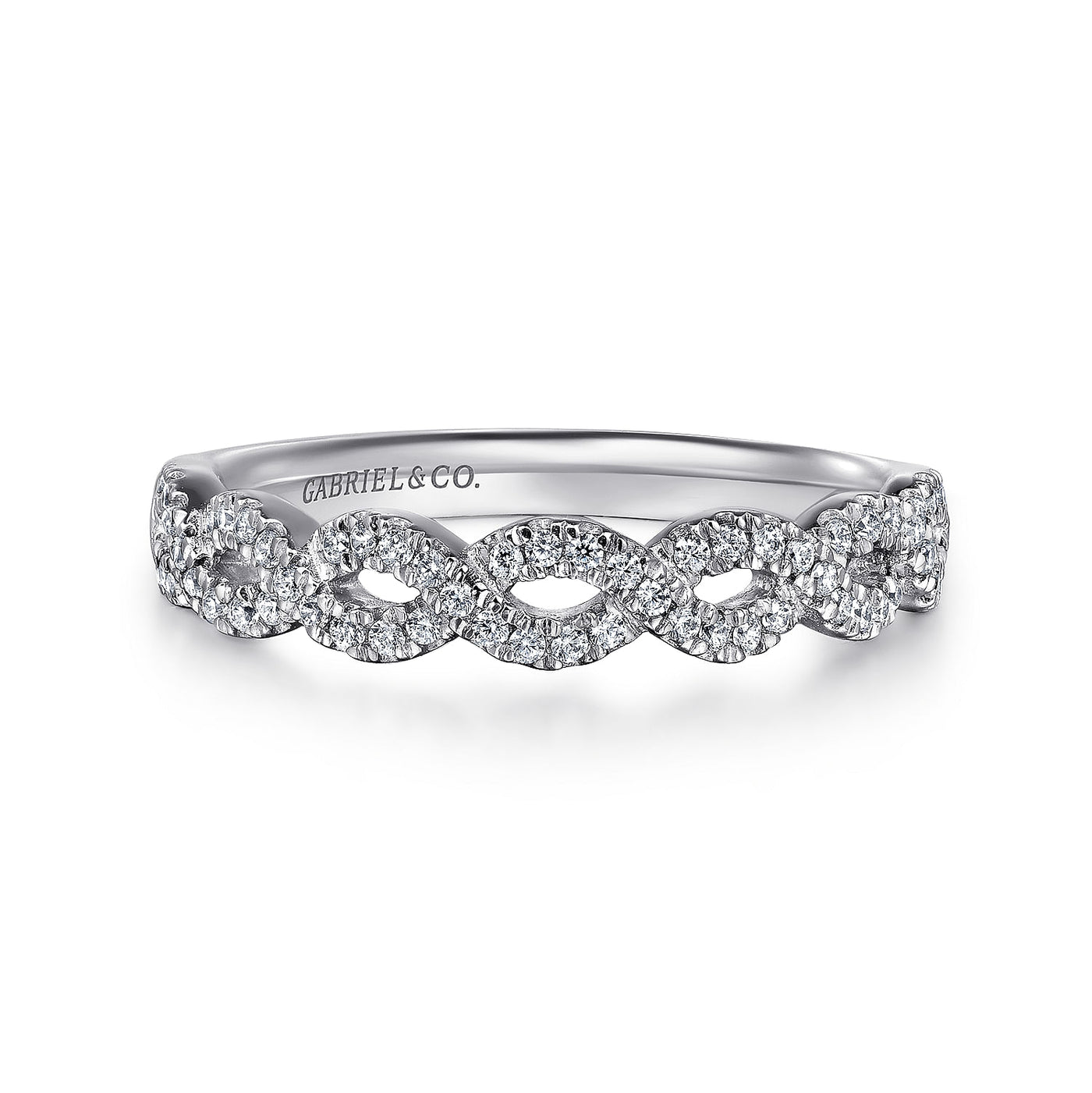 Gabriel 14K White Gold 0.20ctw Twist band