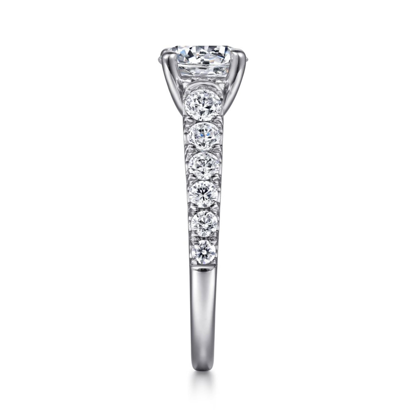 Gabriel 14K White Gold .76ctw 4 Prong Style Diamond Semi-Mount Engagement Ring