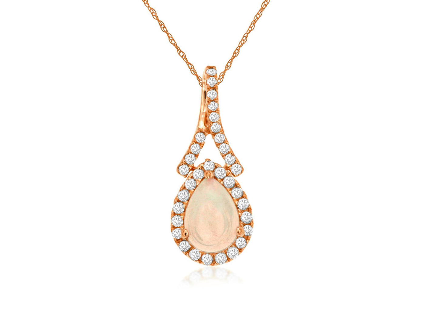 14K Rose Gold .55ctw Halo Style Necklace