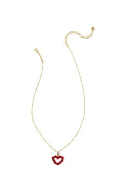 Gold Tone Necklace Featuring Red Opaque Glass by Kendra Scott