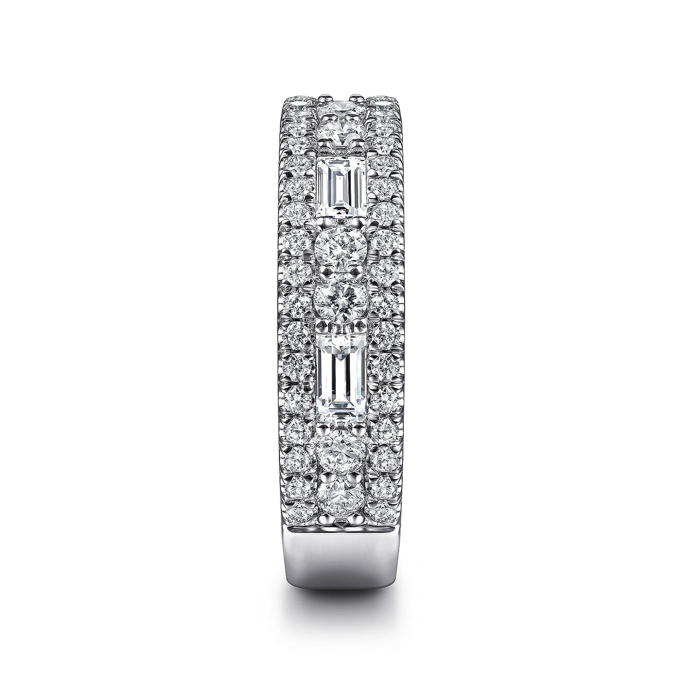 Gabriel 14K White Gold 1.15ctw Fancy Diamond Band