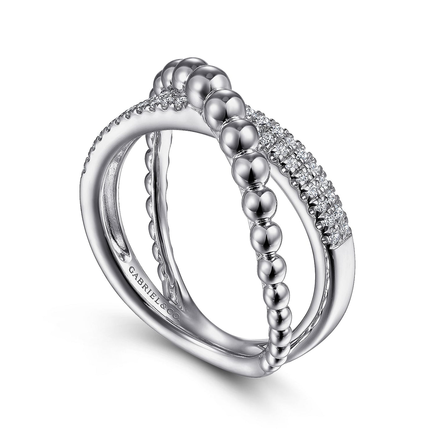 Gabriel Sterling Silver 0.23ctw Bujukan Style Sapphire Ring