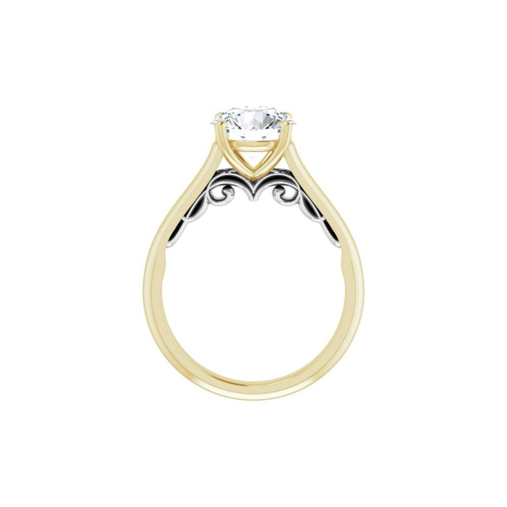 14K White Gold 4 Prong Style Diamond Semi-Mount Engagement Ring