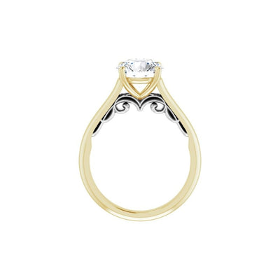 14K White Gold 4 Prong Style Diamond Semi-Mount Engagement Ring