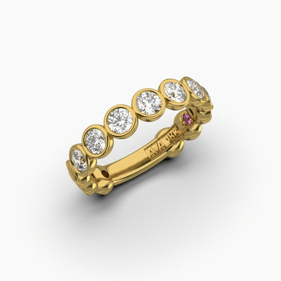 Ava Couture 14K Yellow Gold 1.05ctw Diamond Wedding Band