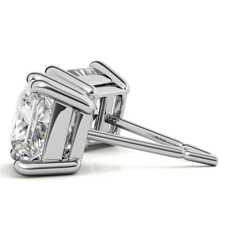 14K White Gold 0.77ctw Diamond Stud Earrings in Four Prong Basket Settings