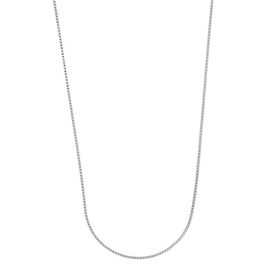 14K White Gold 0.8mm 22" Adjustable Box Chain