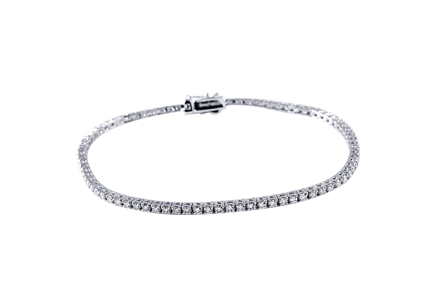 14K Yellow Gold Tennis Style Lab Grown Diamond Bracelet