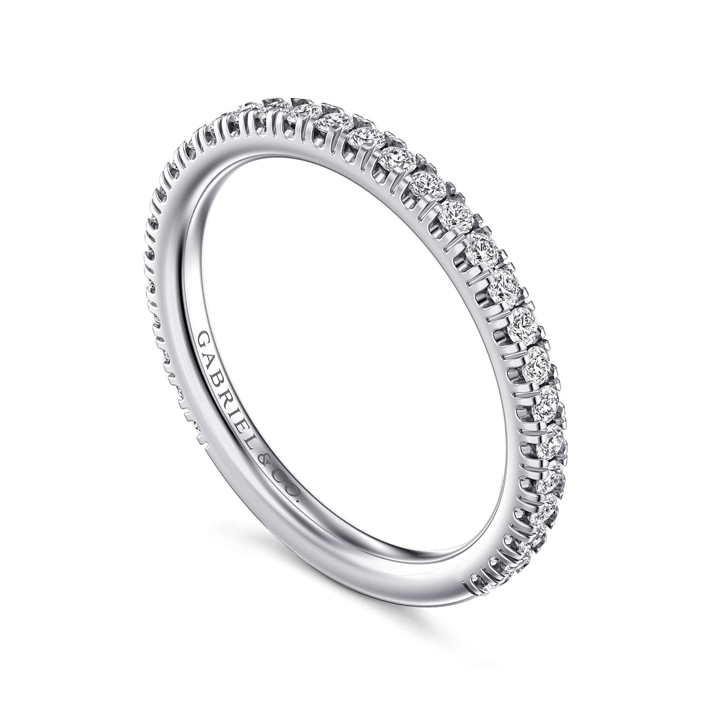 Gabriel 14K White Gold 0.376ctw Stackable Diamond Band