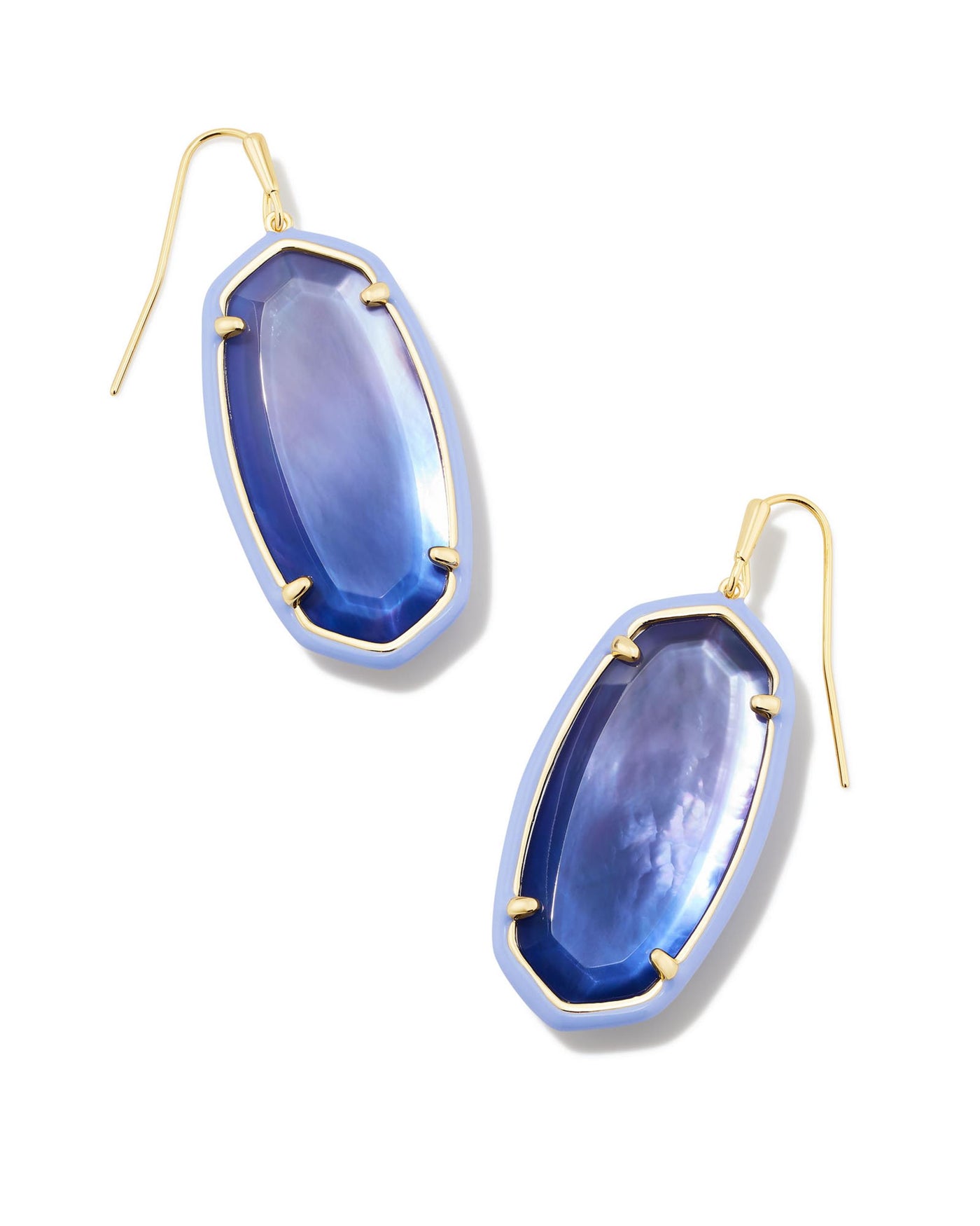 Gold Tone Earrings Featuring Dark Lavendar Ombre Illusion by Kendra Scott