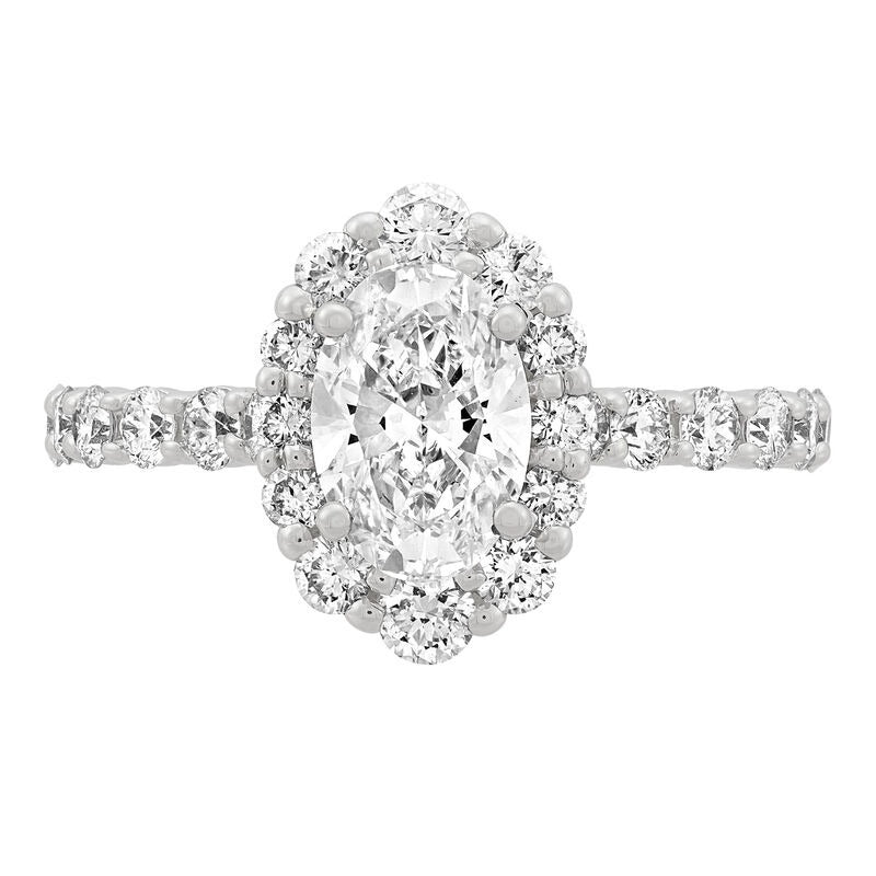 Armadani 14K White Gold 2.00ctw Oval Halo Lab Grown Diamond Engagement Ring