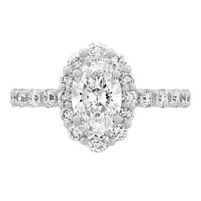 Armadani 14K White Gold 2.00ctw Oval Halo Lab Grown Diamond Engagement Ring