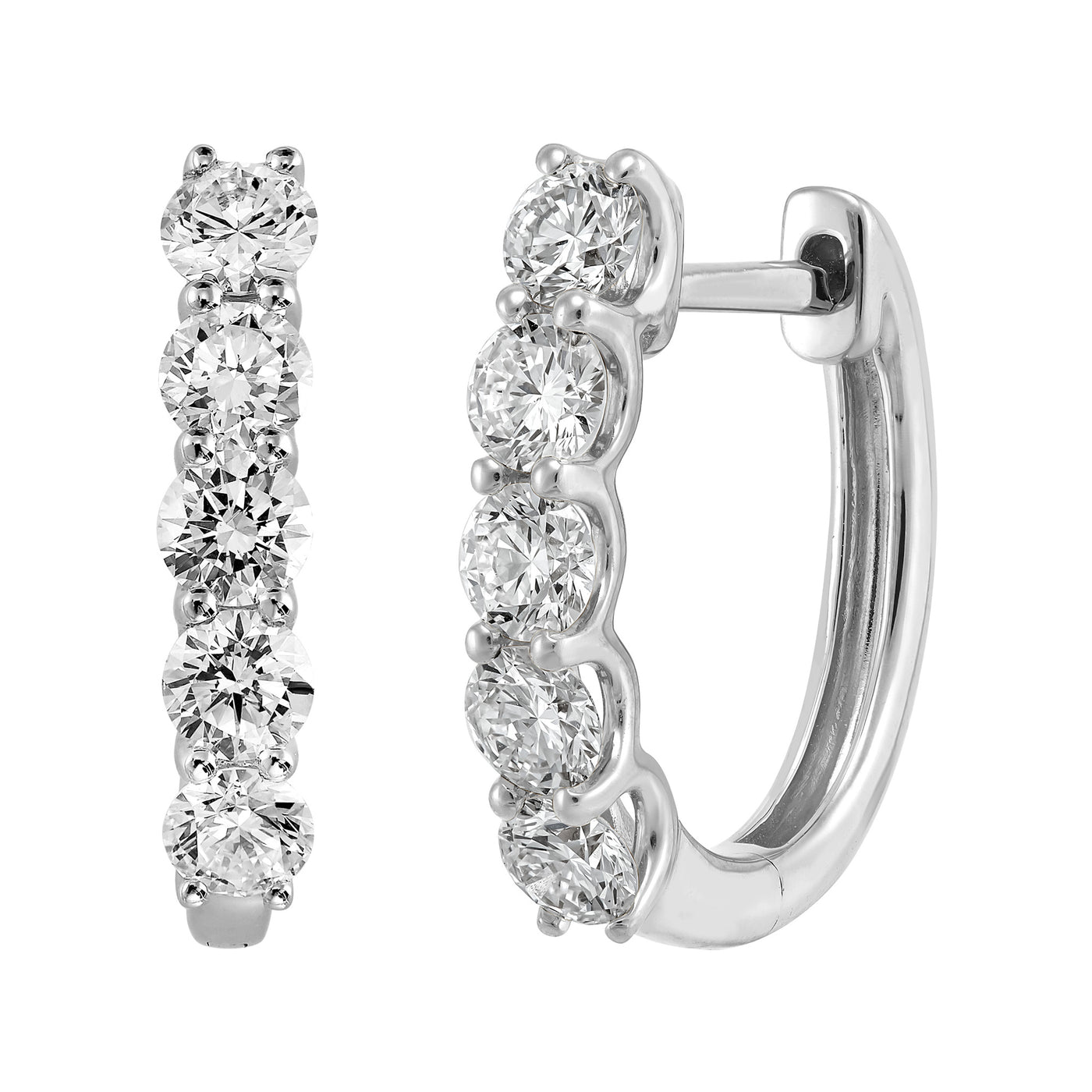 Armadani 14K White Gold 1.00ctw Oval Hoop Style Lab Grown Diamond Earrings