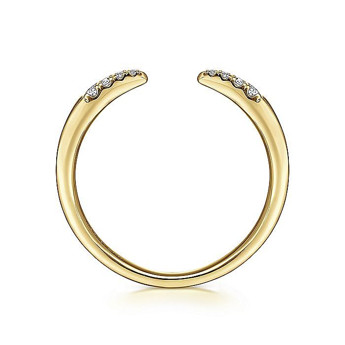 Gabriel 14K Yellow Gold .06ctw Cuff Style Tapered Band