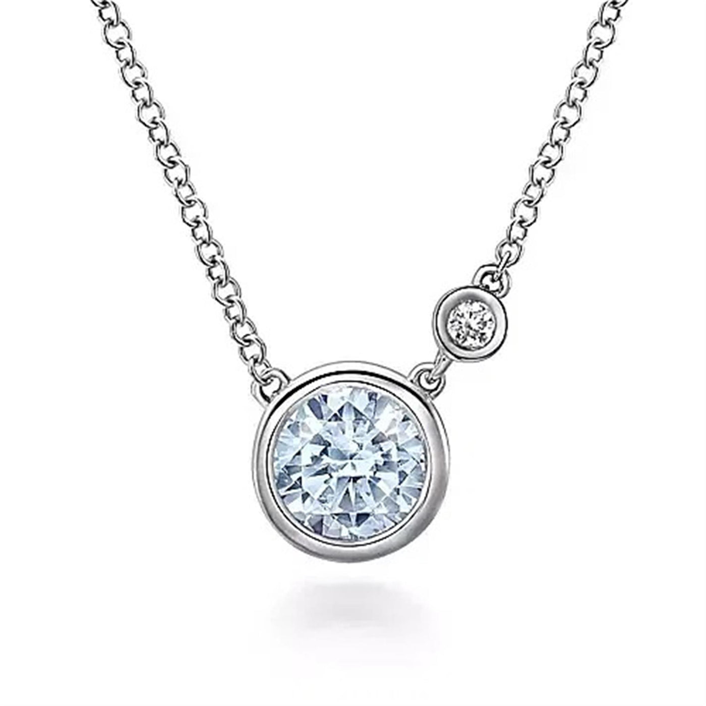 Sterling Silver .76ctw Solitaire Style Necklace