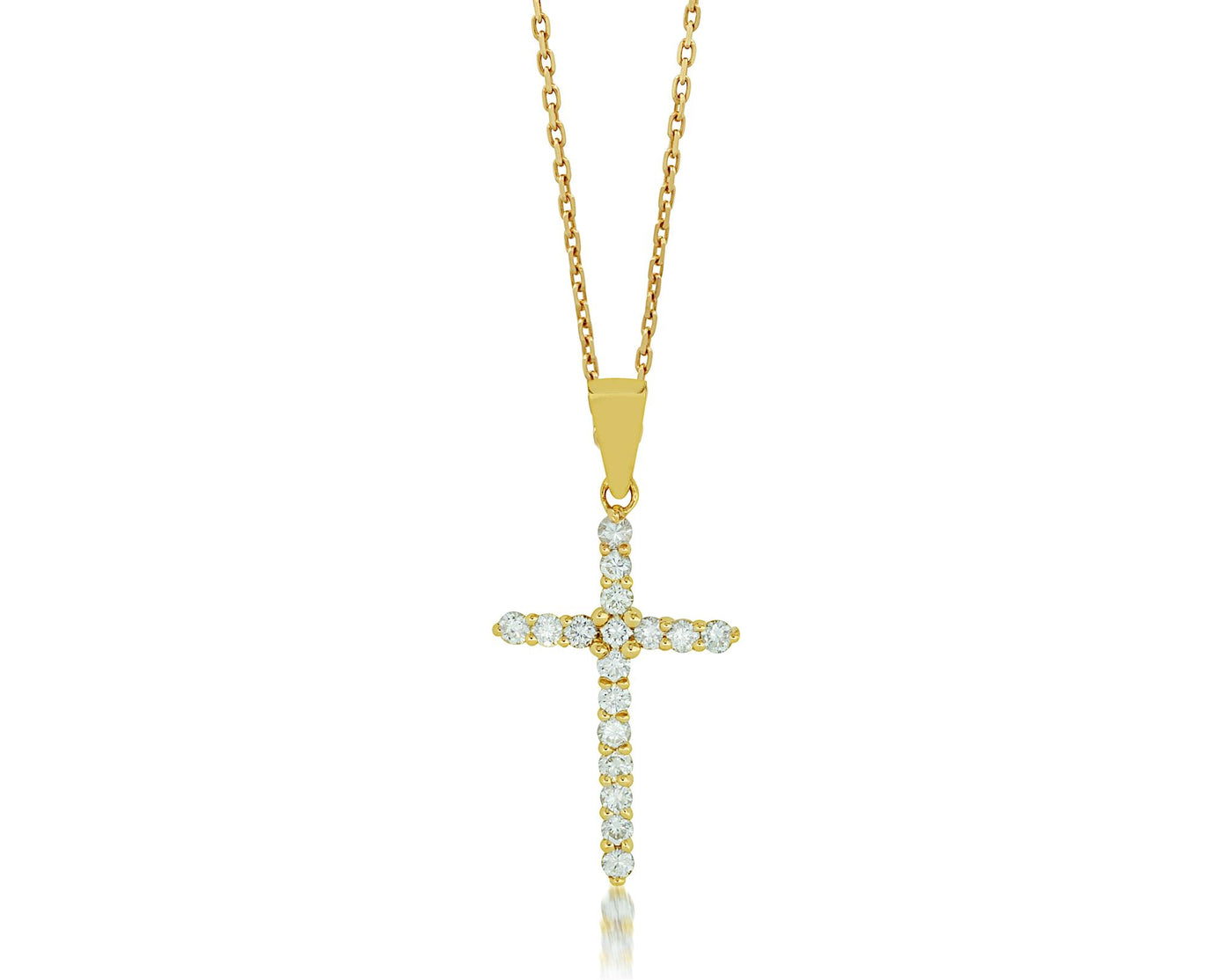 14K Yellow Gold .33ctw Contemporary Style Lab Created Diamond Necklace