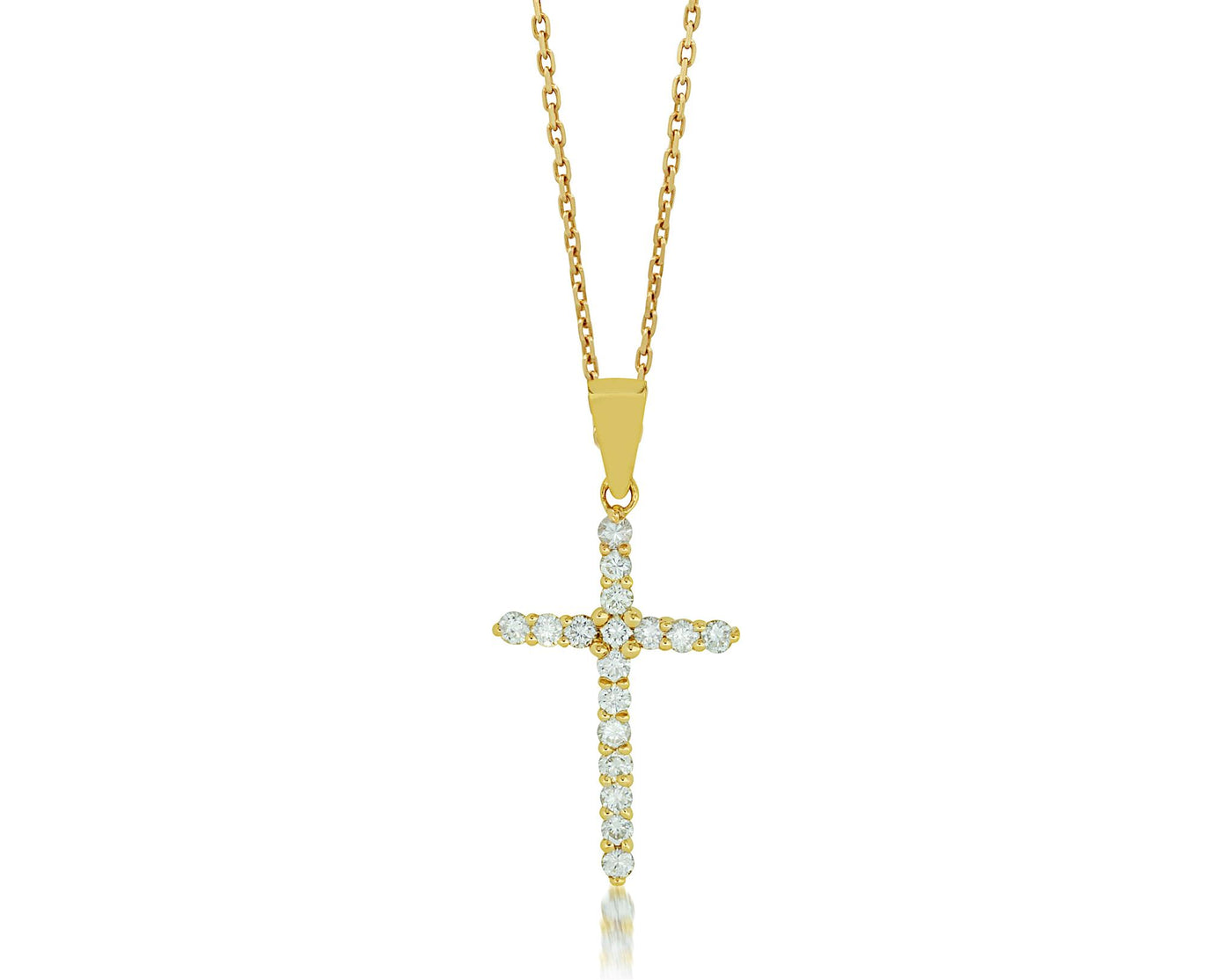 14K Yellow Gold 1.11ctw Cross Style Pendant