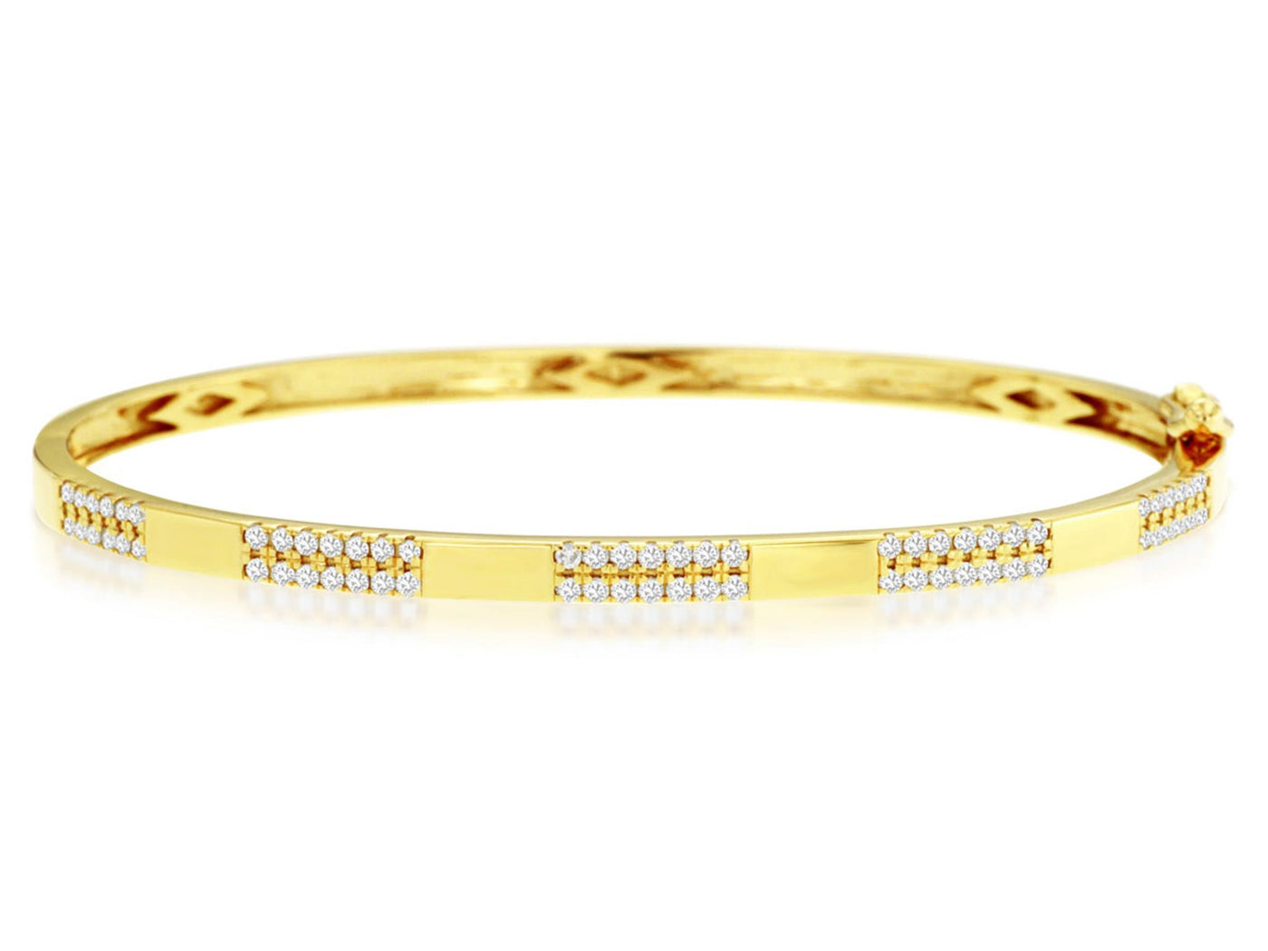 14K Yellow Gold .55ctw Medium Bangle Style Diamond Bracelet