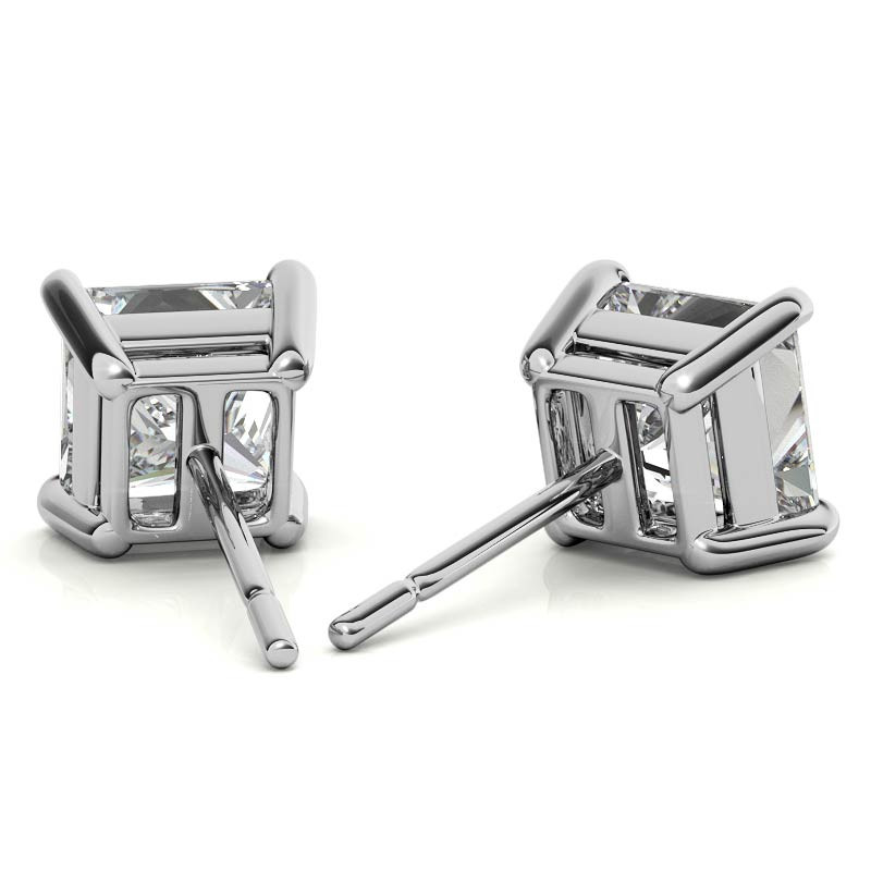 14K White Gold Diamond Stud Earrings