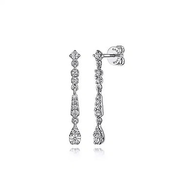 Gabriel - Lusso Collection 14K White Gold .42ctw Fancy Drop Style Diamond Earrings