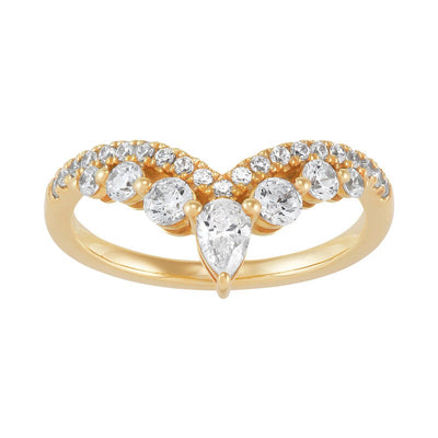 Armadani 14K Yellow Gold 0.75ctw Lab Grown Chevron Diamond Band